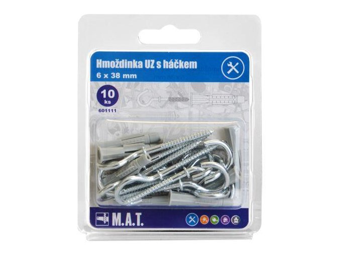 hmoždinka UZ 6x38mm s háčkem ZB (10ks)