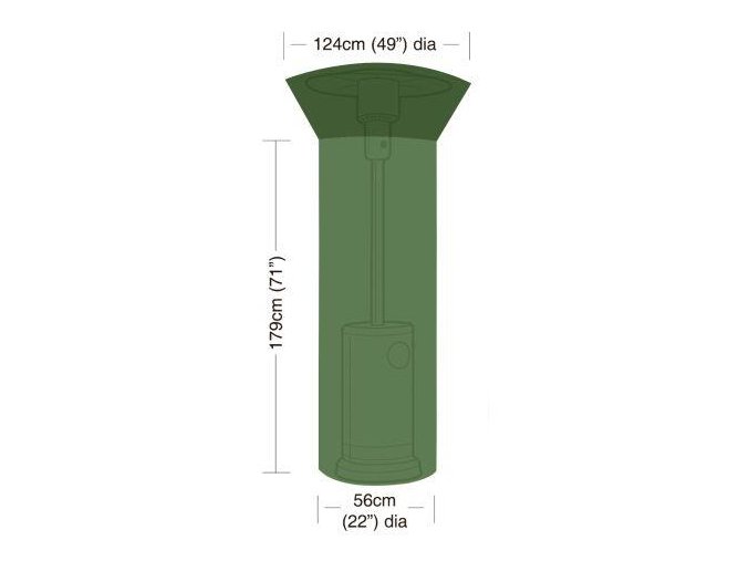 plachta krycí na zahradní topidlo pr.124/56cm, v.179cm, PE 90g/m2