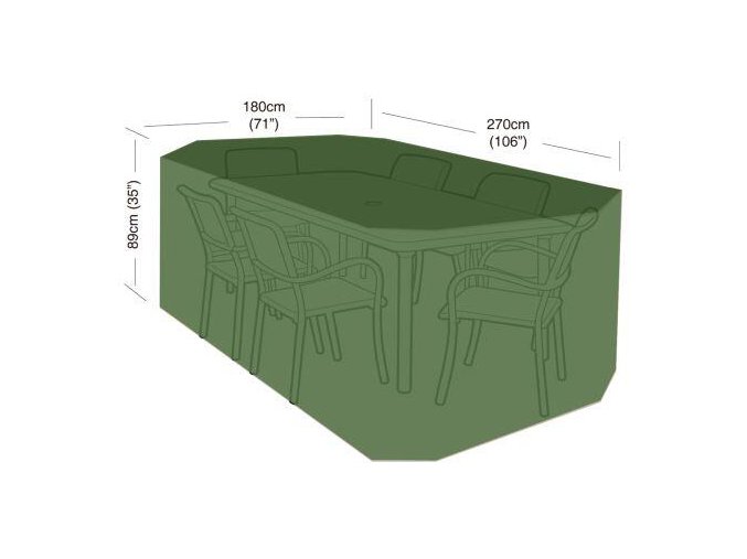 plachta krycí na set 6 židlí+obdél.stůl 270x180x89cm, PE 90g/m2