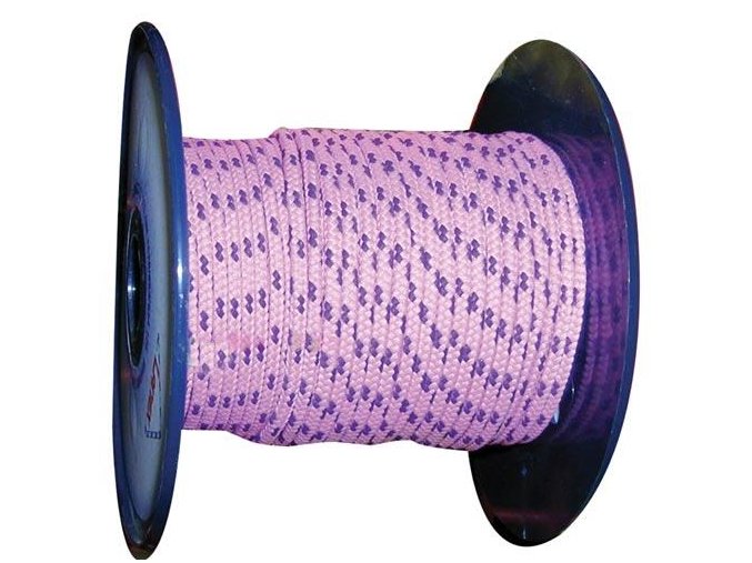šňůra PES s jádrem 6mm barevná pletená (100m)