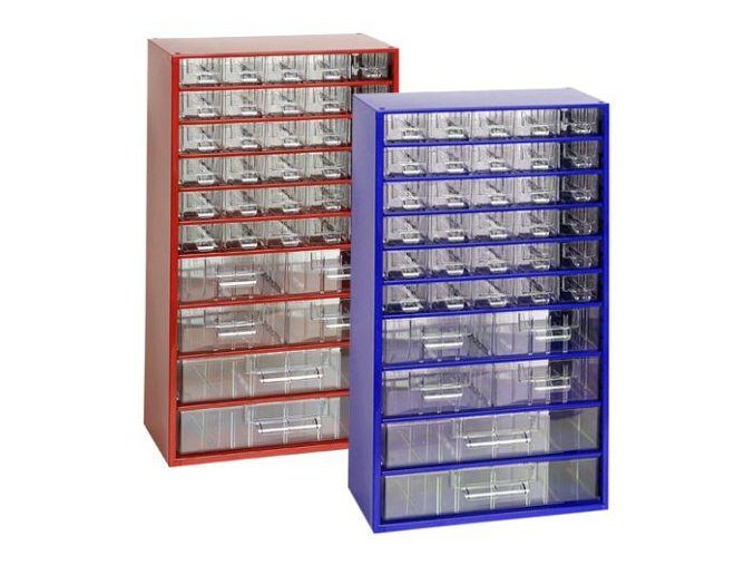 skříňka 3 velikosti 30 mal.,4 stř.,2 vel.zásuvky 30,5x55x15,5cm kov.MO