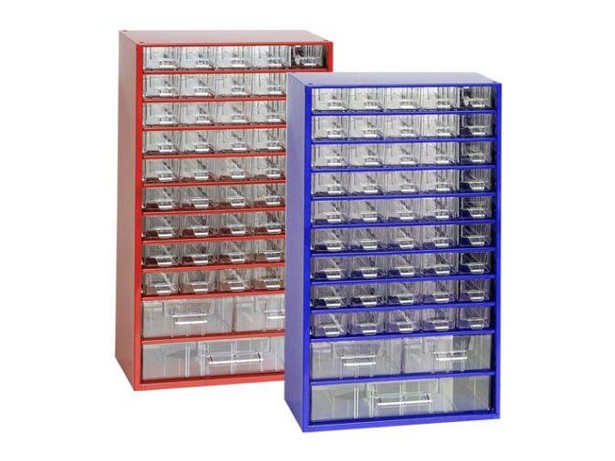 skříňka 3 velikosti 45 mal.,2 stř.,1 vel.zásuvka 30,5x55x15,5cm kov.MO