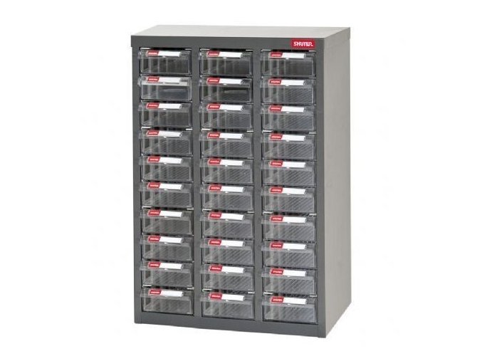 Galvanizovaný kovový organizér pro dílenský materiál a díly s 30 zásuvkami ST2-330