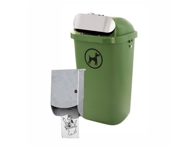Odpadkový koš na psí exkrementy se zásobníkem 50 l.