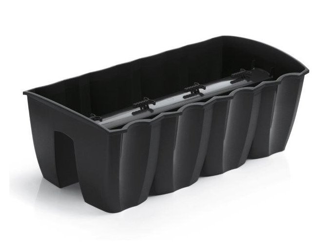 Květináč Prosperplast truhlík na zábradlí CROWN antracit 58 cm