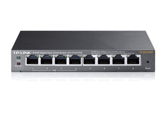 Switch TP-Link TL-SG108PE Easy Smart, 8x GLAN, 4x PoE