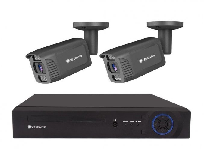 Kamerový set Securia Pro NVR2CHV5S-B IP, 5Mpx, 2 kamery, PoE NVR, černá