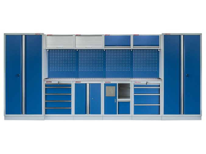 Kvalitní PROFI BLUE dílenský nábytek - 4535 x 2000 x 495 mm - MTGS1301AM