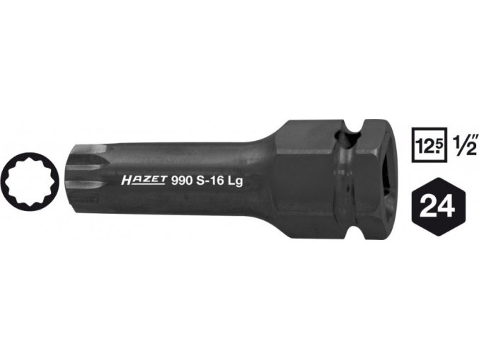 Vnější rázový nástrčný klíč XZN 1/2" M14 Hazet - HA161003