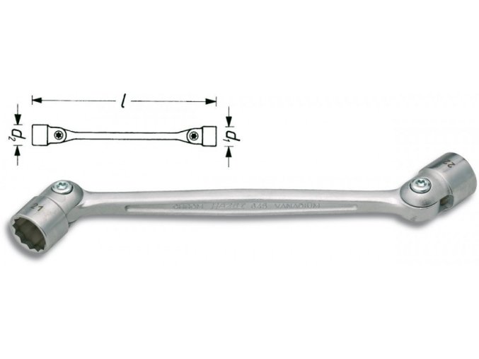 Oboustranný kloubový nástrčný klíč 645-16x17 Hazet (HA028122)