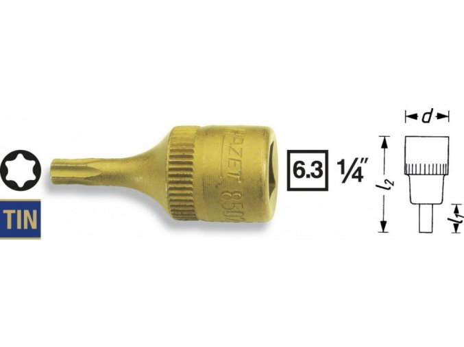 Nástrčná hlavice TORX® 1/4" 8502-T8 Hazet - HA037124