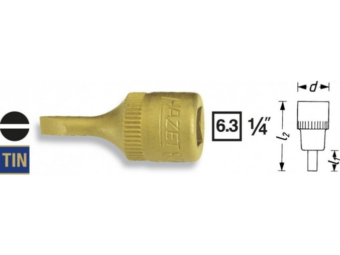 Vnější PLOCHÝ nástrčný klíč 1/4" 1,2x8 Hazet 8503-1.2X8 - HA037209