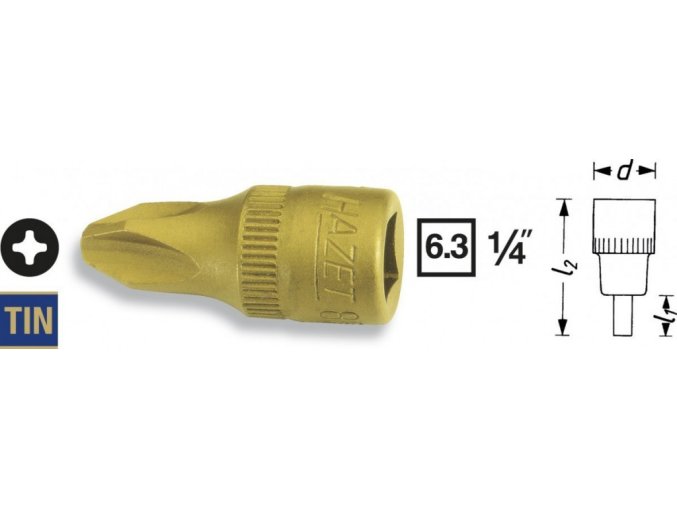 Vnější KŘÍŽOVÝ nástrčný klíč 1/4" PH4 Hazet 8506-PH4 - HA037346