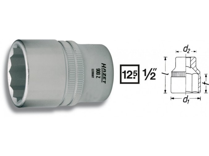 Vnitřní nástrčný klíč 1/2" dvanáctihranný 31/32 HAZET 900AZ-31/32 - HA043705