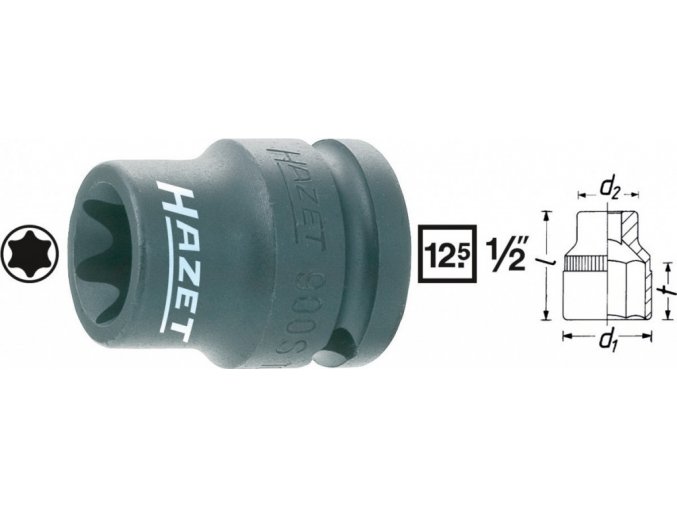Kovaný vnitřní nástrčný klíč 1/2" TORX® E12 HAZET 900S-E12 - HA044566
