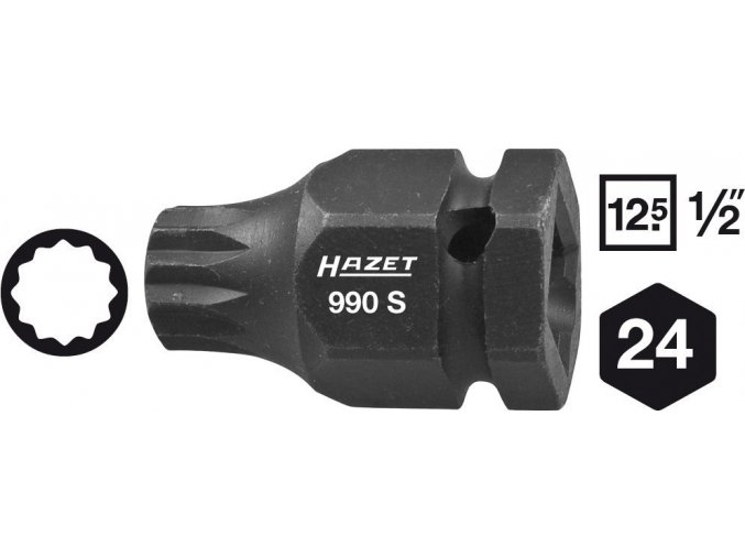 Vnější rázový nástrčný klíč XZN 1/2" M18 Hazet - HA160860