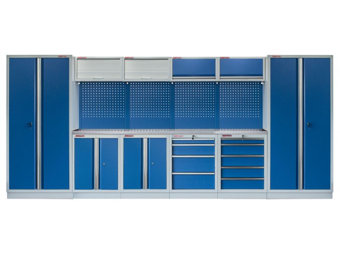 Kvalitní PROFI BLUE dílenský nábytek - 4535 x 2000 x 495 mm - MTGS1300BB1