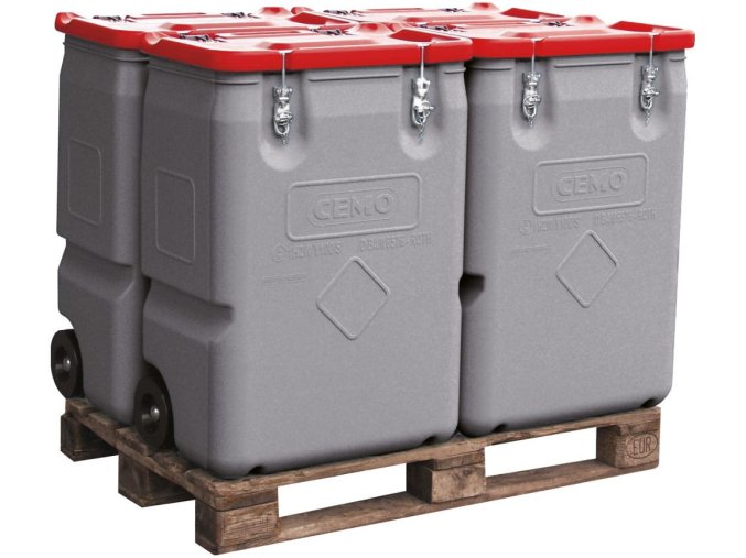 MOBIL-BOX pro skladování a přepravu nebezpečných materiálů 250 l, červený(11458)