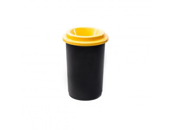 Kulatý plastový koš na tříděný odpad, 50 l, žlutá - PLN 7852