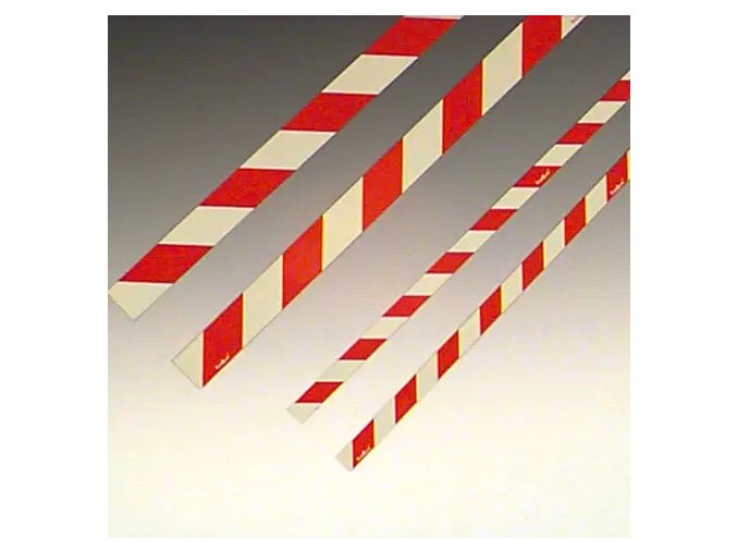 Výstražná páska červená/fotoluminiscenční, levá, 1,5 cm - 15.7382