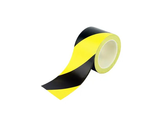 Výstražná páska, 7,5 cm × 33 m, černá/žlutá - BY 3E551
