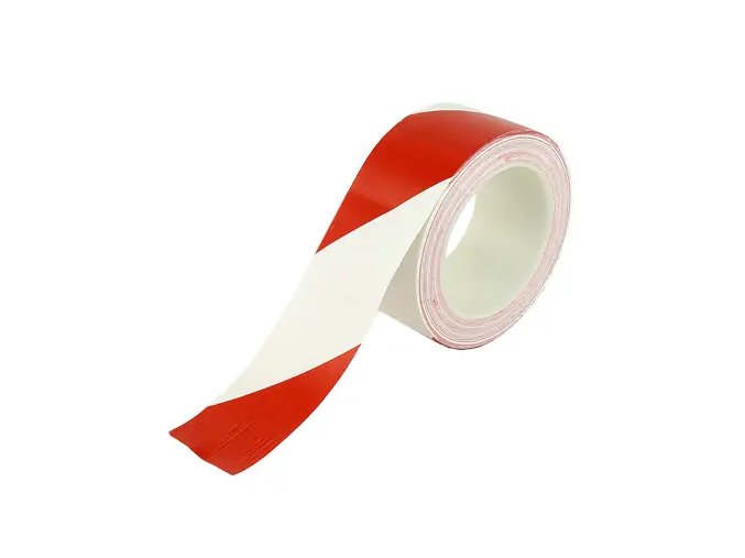 Výstražná páska, 5 cm × 33 m, bílá/červená - BY 3E540