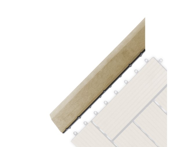 Přechodová lišta G21 Cumaru pro WPC dlaždice, 38,5 x 7,5 cm rohová (levá)