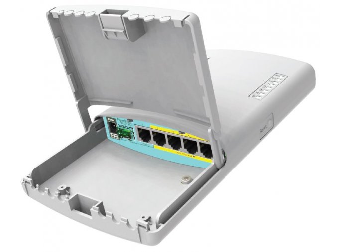 RouterBoard Mikrotik RB960PGS-PB PowerBox Pro 5xGLAN (4x PoE-OUT), Outdoor, nap. adaptér, ROS L4, mont.set