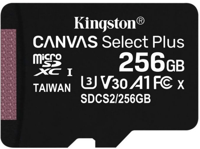 Paměťová karta Kingston Canvas Select Plus A1 256GB microSDXC, Class 10, 100R/85W bez adaptéru