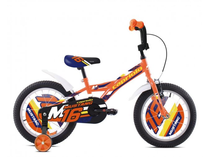 Dětské jízdní kolo Capriolo BMX 16"HT MUSTANG oranžovo-modro-černé
