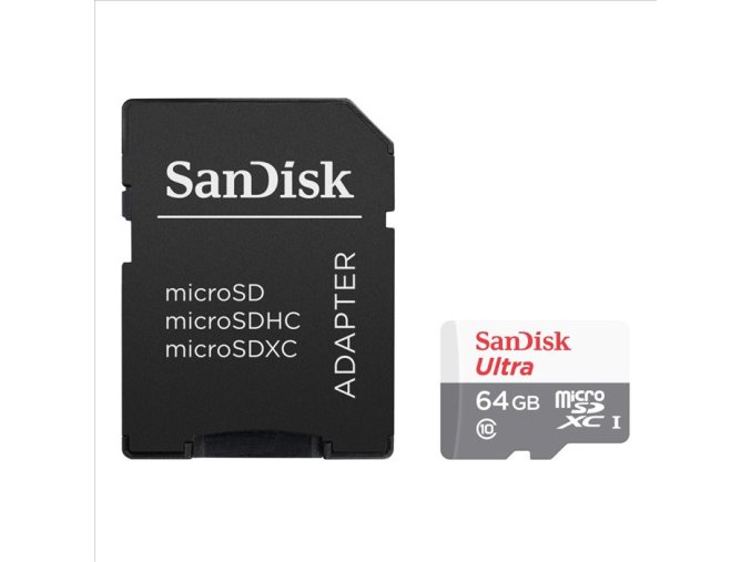 Paměťová karta Sandisk Ultra microSDXC 64 GB 100 MB/s Class 10 UHS-I, s adaptérem