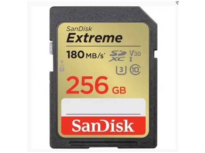 Paměťová karta Sandisk Extreme 256 GB SDXC 180 MB/s / 130 MB/s UHS-I, Class 10, U3, V30