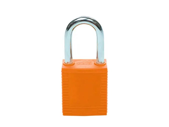 Nylonové zámky s 38mm ocelovým okem, 6 ks, oranžová - BY 0C893