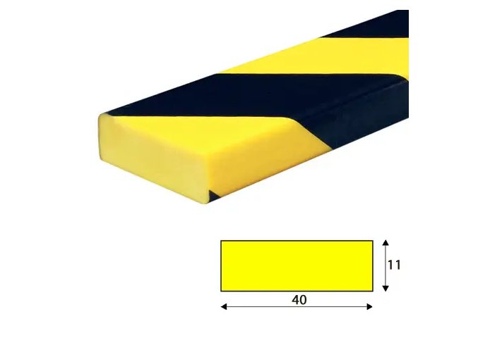 Varovný a ochranný profil 15, černá / žlutá, 4 cm × 1,1 cm × 100 cm - DP 10016