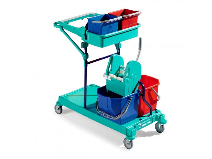 Úklidový vozík se čtyřmi kbelíky a velkou základnou - UV 3400