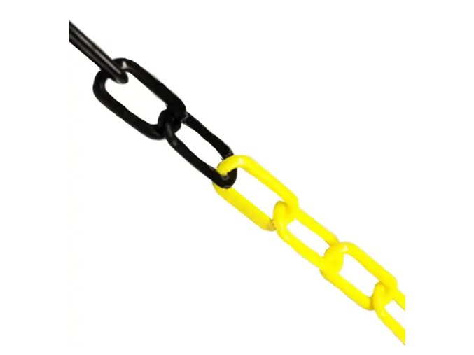 Plastový řetěz, černá / žlutá, Ø 10 mm, délka 25 m - CV 1071