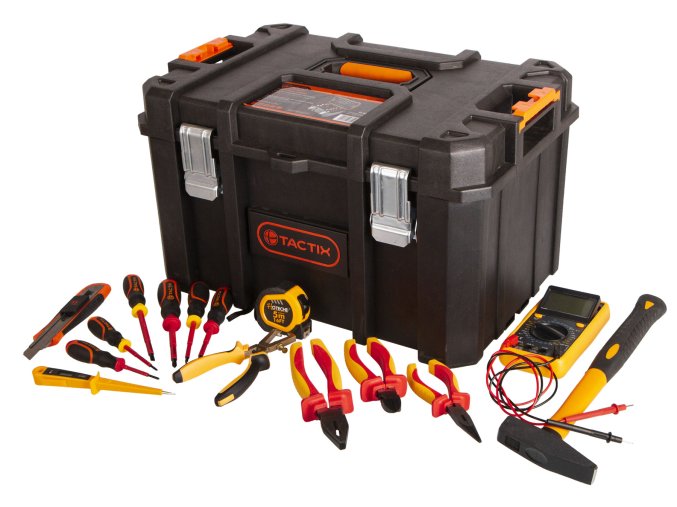 Vodotěsný kufr s elektrikářským nářadím, 15 ks - TC320361VDE