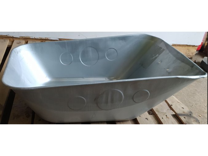 Korba na kolečko 80l pozink - s dírami - lehce poškozená