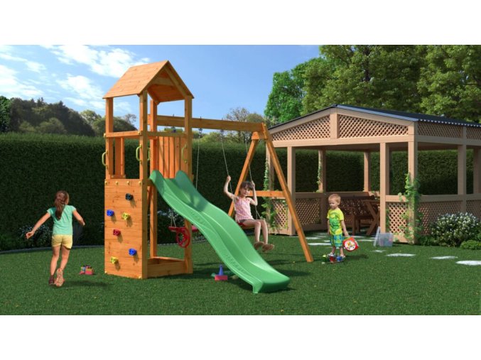 Dětské hřiště Marimex Play 006 + zelená skluzavka