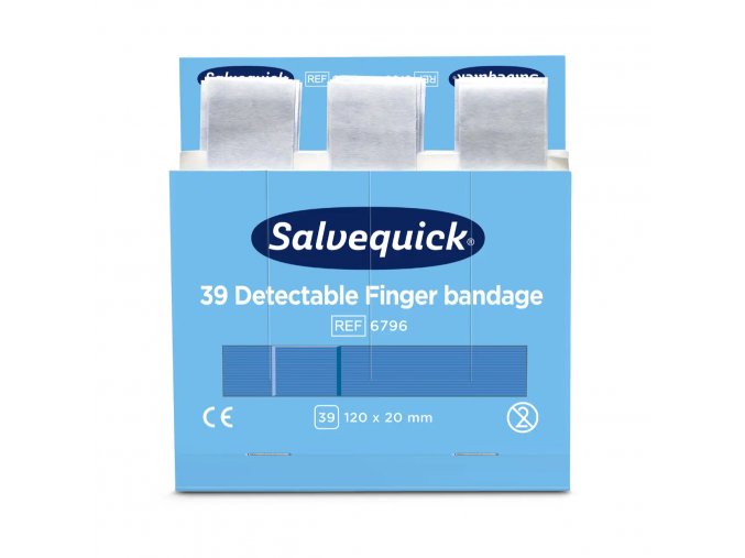 Dlouhé detekovatelné náplasti na prst Salvequick - CD 6796