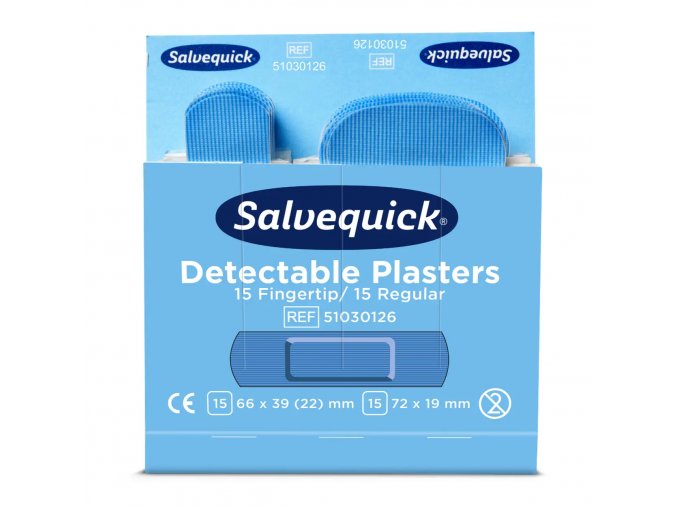 Modré detekovatelné náplasti běžné a na konečky prstů Salvequick - CD 51030126