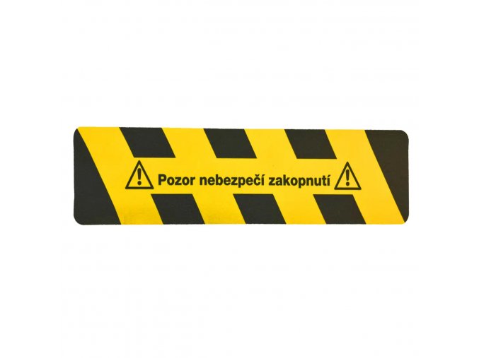 Protiskluzová podlahová značka - Pozor nebezpečí zakopnutí, černá / žlutá - BY M12C150