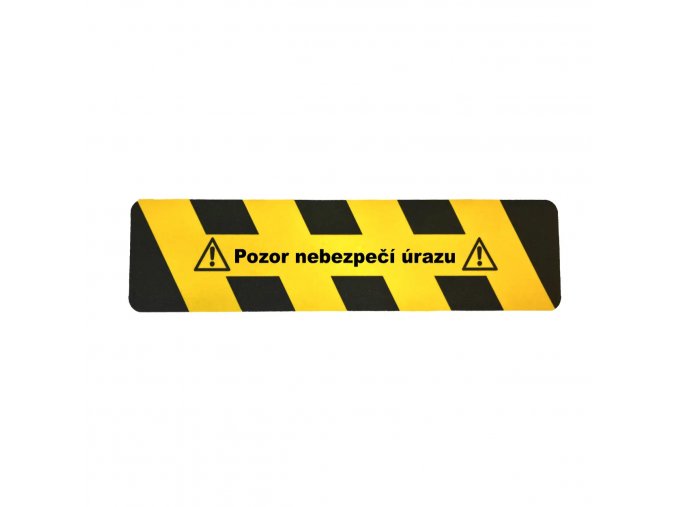 Protiskluzová podlahová značka - Pozor nebezpečí úrazu, černá / žlutá - BY M16C150