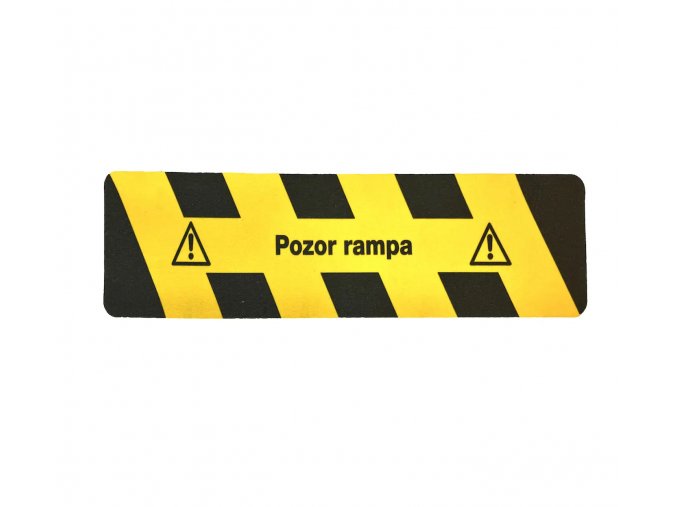 Protiskluzová podlahová značka - Pozor rampa, černá / žlutá - BY M14C150