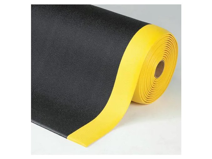 Protiúnavová pěnová rohož, mírně profilovaný povrch, černá / žlutá, 150 cm - PR 19B/134CZ