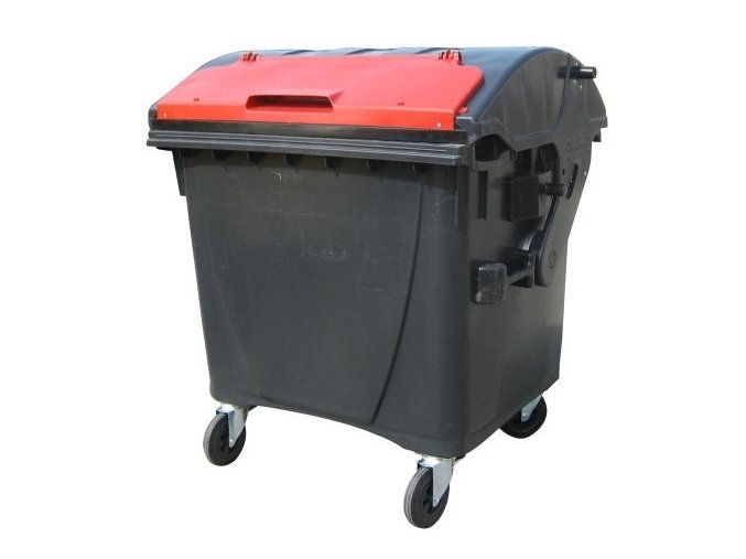 Plastový kontejner 1100 litrů černo-červený V/V
