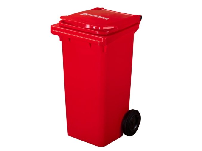 Plastová popelnice 120 l, červená