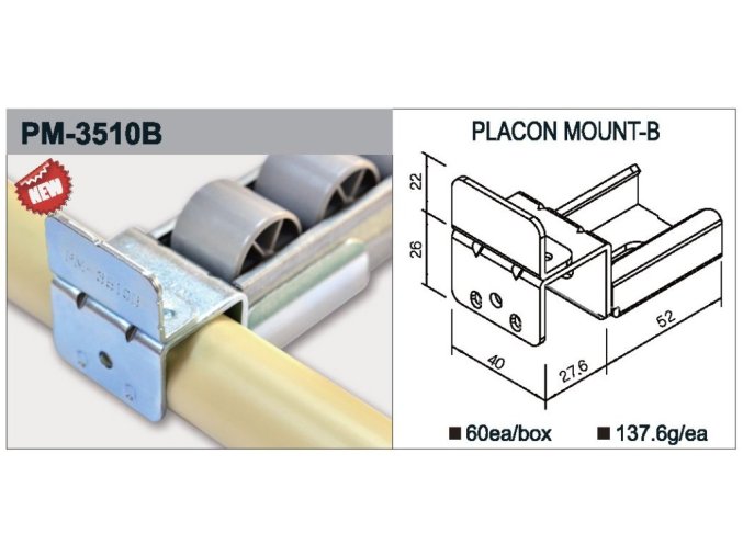 Úchyt válečkové tratě typ PM-3510B