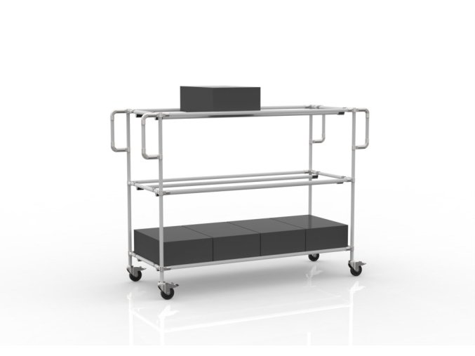 Vychystávací vozík [šedá + stříbrné spojky] (Vyberte barvu konstrukce: šedá + stříbrné spojky)