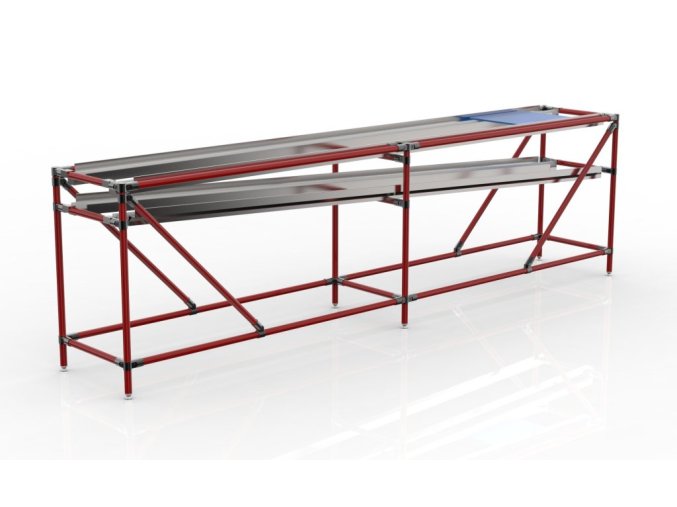 Gravitační dopravník 22052602 [šedá + stříbrné spojky] (Vyberte barvu konstrukce: šedá + stříbrné spojky)